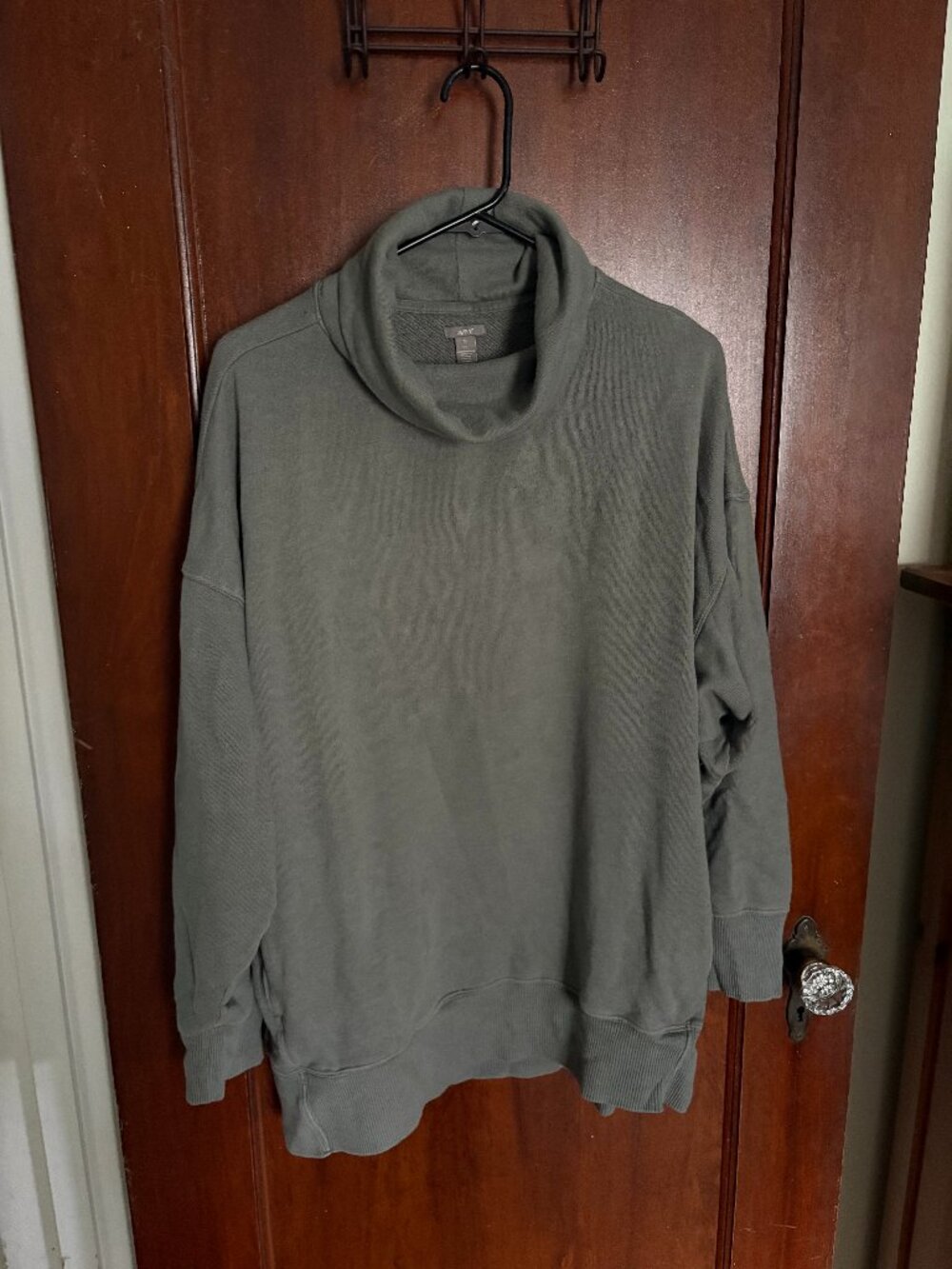 Aerie Relaxed Cowl Neck Sweatshirt (XL, Dark Green)